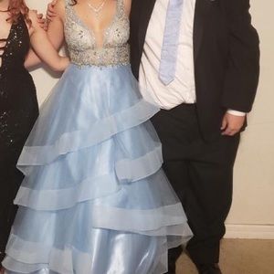 Light blue Cinderella prom dress. Size 6. Worn once, perfect condition.